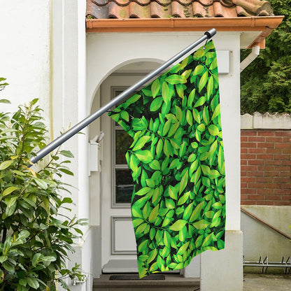 Green Leaf Print Polyester Flag