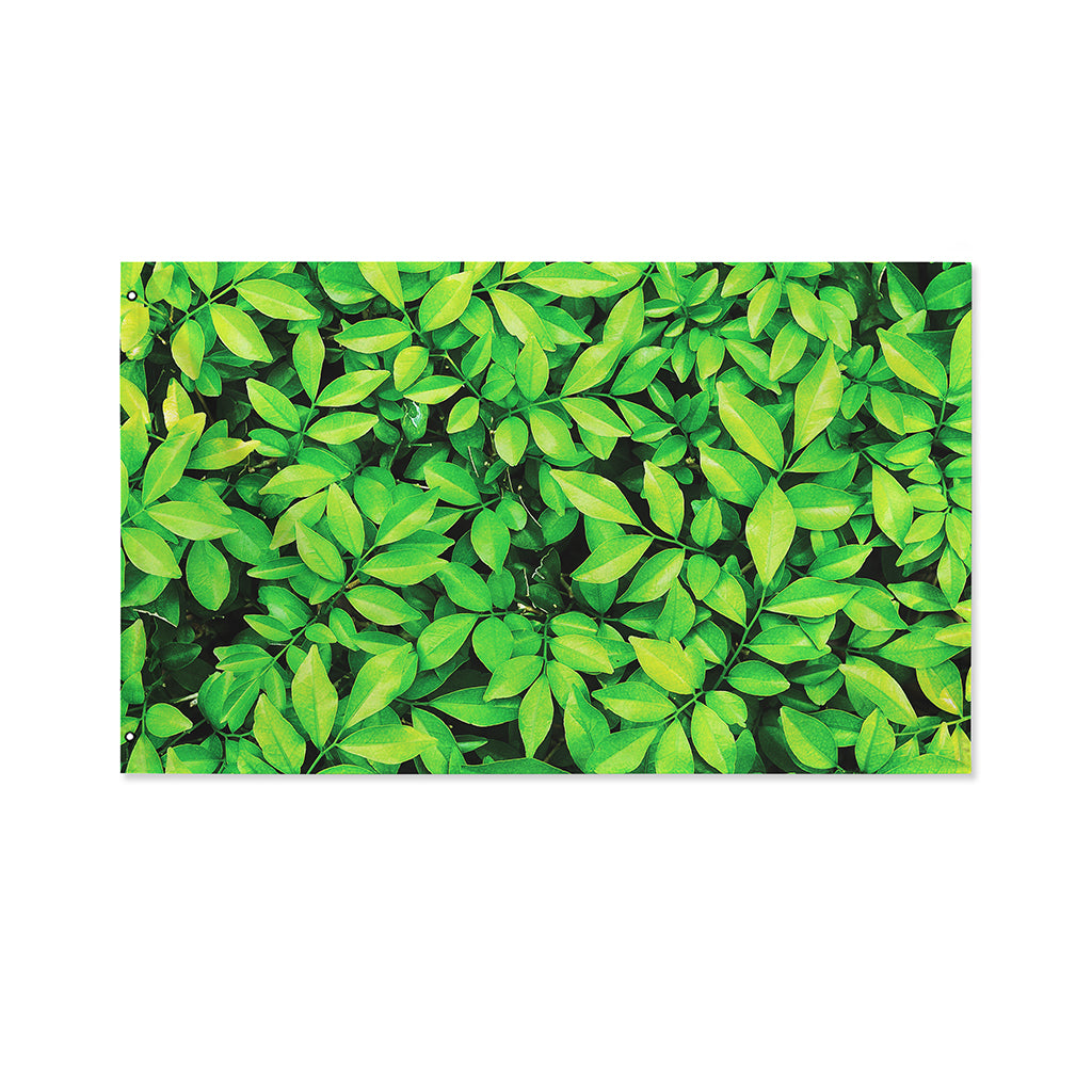 Green Leaf Print Polyester Flag