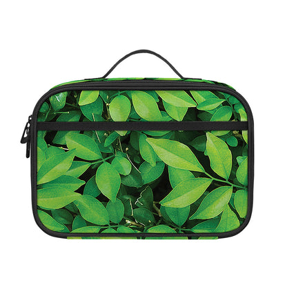 Green Leaf Print Portable Lunch Bag