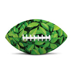 Green Leaf Print Rugby Ball