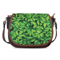 Green Leaf Print Saddle Bag