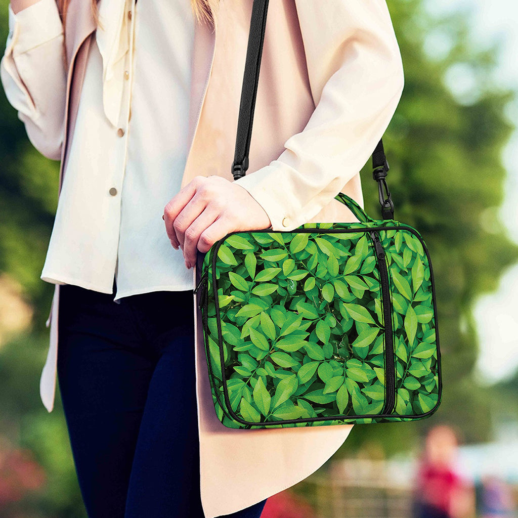 Green Leaf Print Shoulder Strap Bible Bag