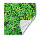 Green Leaf Print Silk Bandana