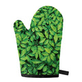 Green Leaf Print Single Oven Mitt