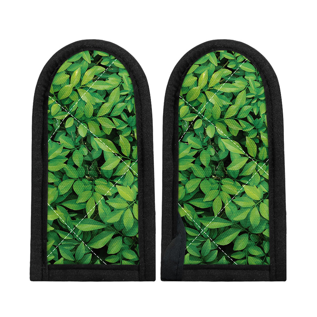 Green Leaf Print Skillet Handle Cover