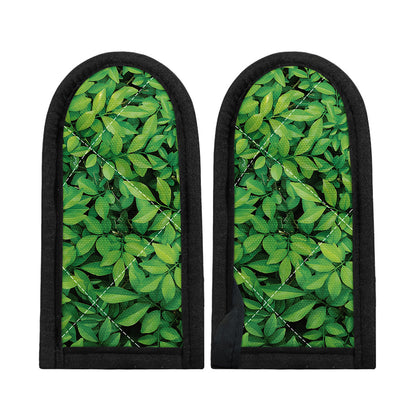 Green Leaf Print Skillet Handle Cover