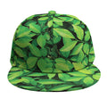 Green Leaf Print Snapback Cap