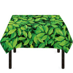 Green Leaf Print Tablecloth