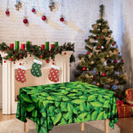 Green Leaf Print Tablecloth