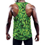 Green Leaf Print Training Tank Top