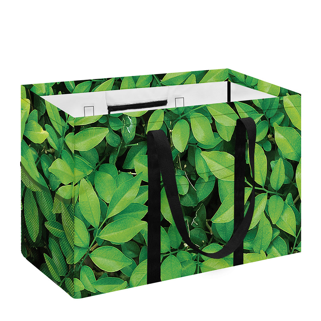 Green Leaf Print Utility Tote Bag