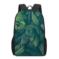 Green Leaves Print 17 Inch Backpack