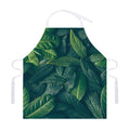 Green Leaves Print Adjustable Apron