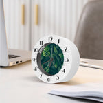 Green Leaves Print Alarm Clock