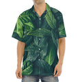 Green Leaves Print Aloha Shirt