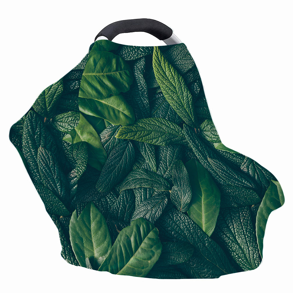 Green Leaves Print Baby Seat Cover