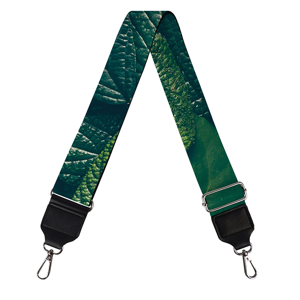Green Leaves Print Bag Strap