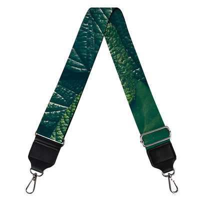 Green Leaves Print Bag Strap