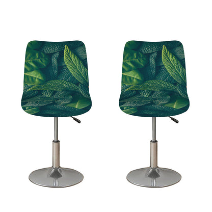Green Leaves Print Bar Stool Covers