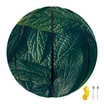 Green Leaves Print Basketball