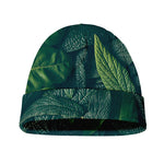 Green Leaves Print Beanie