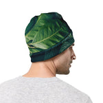 Green Leaves Print Beanie