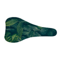 Green Leaves Print Bicycle Seat Cover