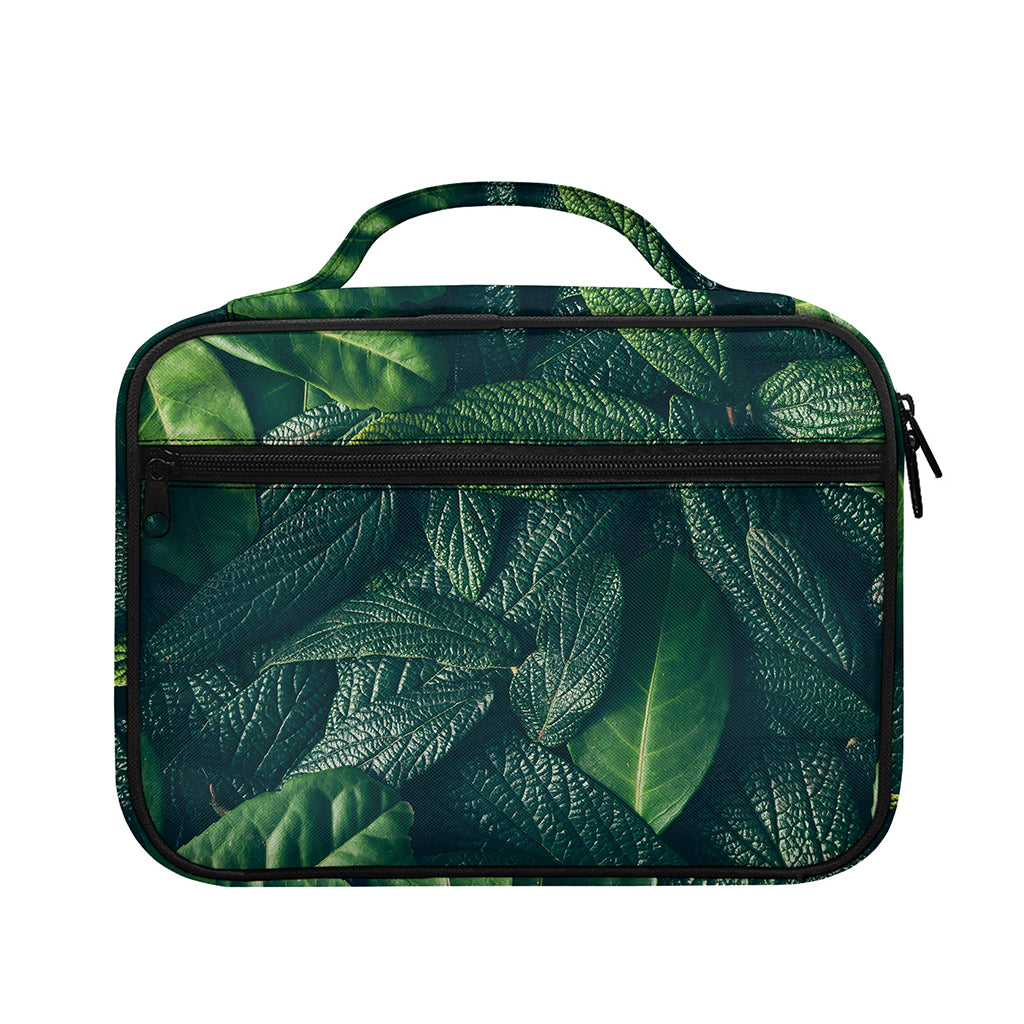 Green Leaves Print Briefcase Bible Bag