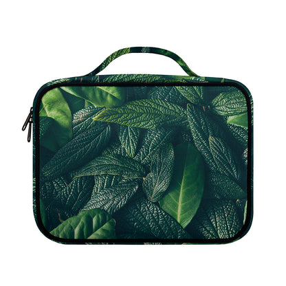 Green Leaves Print Briefcase Bible Bag