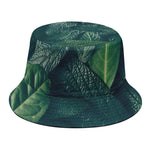 Green Leaves Print Bucket Hat