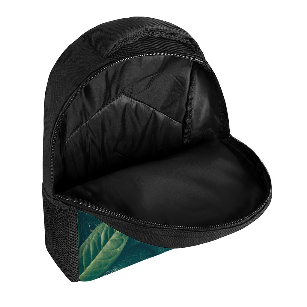 Green Leaves Print Casual Backpack