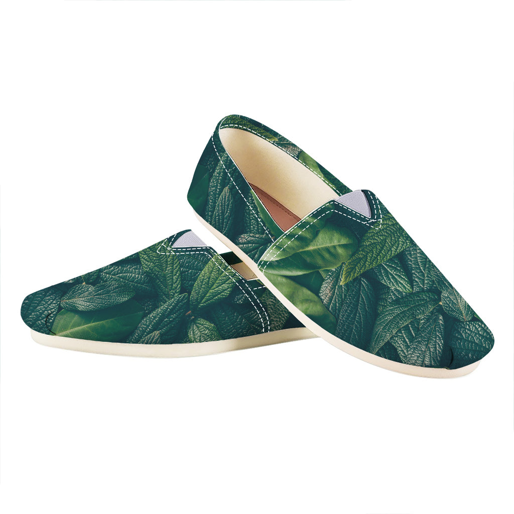 Green Leaves Print Casual Shoes