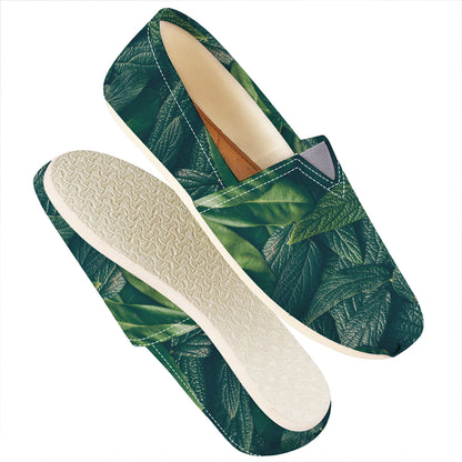 Green Leaves Print Casual Shoes