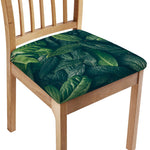 Green Leaves Print Chair Cushion Cover