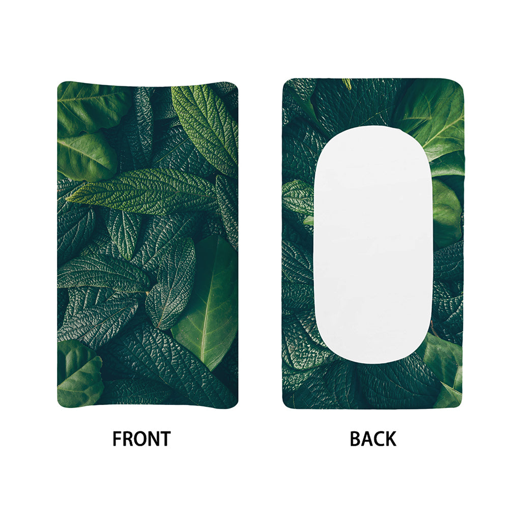 Green Leaves Print Changing Pad Cover