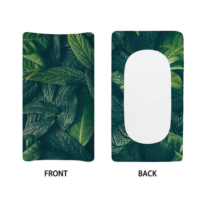 Green Leaves Print Changing Pad Cover