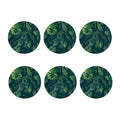 Green Leaves Print Coaster Set