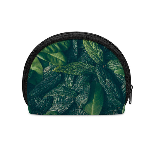 Green Leaves Print Coin Purse