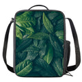 Green Leaves Print Crossbody Lunch Bag