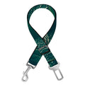 Green Leaves Print Dog Seat Belt