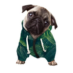 Green Leaves Print Dog Zip Up Hoodie