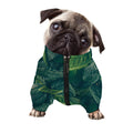 Green Leaves Print Dog Zip Up Jacket