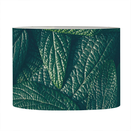Green Leaves Print Drum Lamp Shade