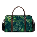 Green Leaves Print Duffle Bag
