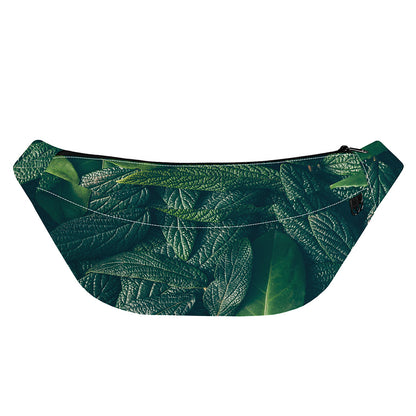 Green Leaves Print Fanny Pack