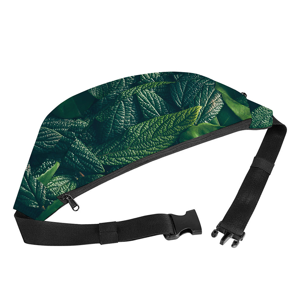 Green Leaves Print Fanny Pack
