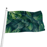 Green Leaves Print Flag