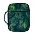 Green Leaves Print Front Pocket Bible Bag