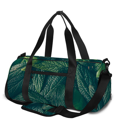 Green Leaves Print Gym Bag