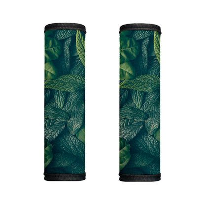 Green Leaves Print Handle Covers